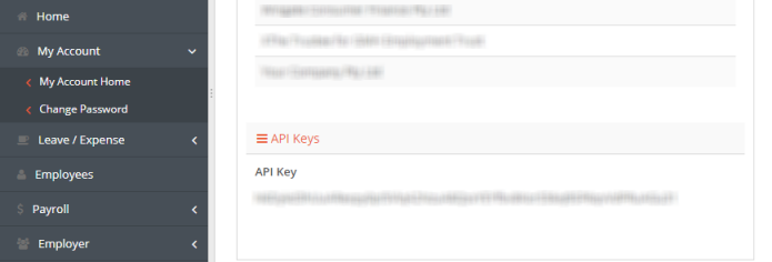API Keys screenshot